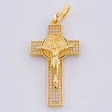 Pendant Cross Christ Saint Benedict 4.65g / 1 3/4 in Yellow Gold 18K
