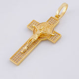 Pendant Cross Christ Saint Benedict 4.65g / 1 3/4 in Yellow Gold 18K