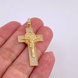 Pendant Cross Christ Saint Benedict 4.65g / 1 3/4 in Yellow Gold 18K