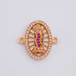 Herraje Virgen de Guadalupe Ovalo Filigrana 2.1g / 3/4 in Oro Rosa 18K
