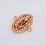 Herraje Virgen de Guadalupe Ovalo Filigrana 2.1g / 3/4 in Oro Rosa 18K