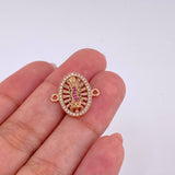 Herraje Virgen de Guadalupe Ovalo Filigrana 2.1g / 3/4 in Oro Rosa 18K