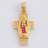 Dije Cruz Virgen de Guadalupe 3.35g / 1 1/4 in Oro Amarillo 18K