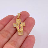 Dije Cruz Virgen de Guadalupe 3.35g / 1 1/4 in Oro Amarillo 18K