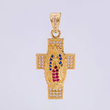 Dije Cruz Virgen de Guadalupe 3.35g / 1 1/4 in Oro Amarillo 18K