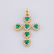 Dije Cruz Corazones Tupidos 2.05g / 1 1/4 in Oro Amarillo 18K