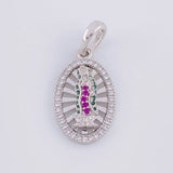 Dije Virgen de Guadalupe Ovalo Filigrana 2.2g / 1 in Oro Blanco 18K