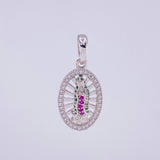 Dije Virgen de Guadalupe Ovalo Filigrana 2.2g / 1 in Oro Blanco 18K