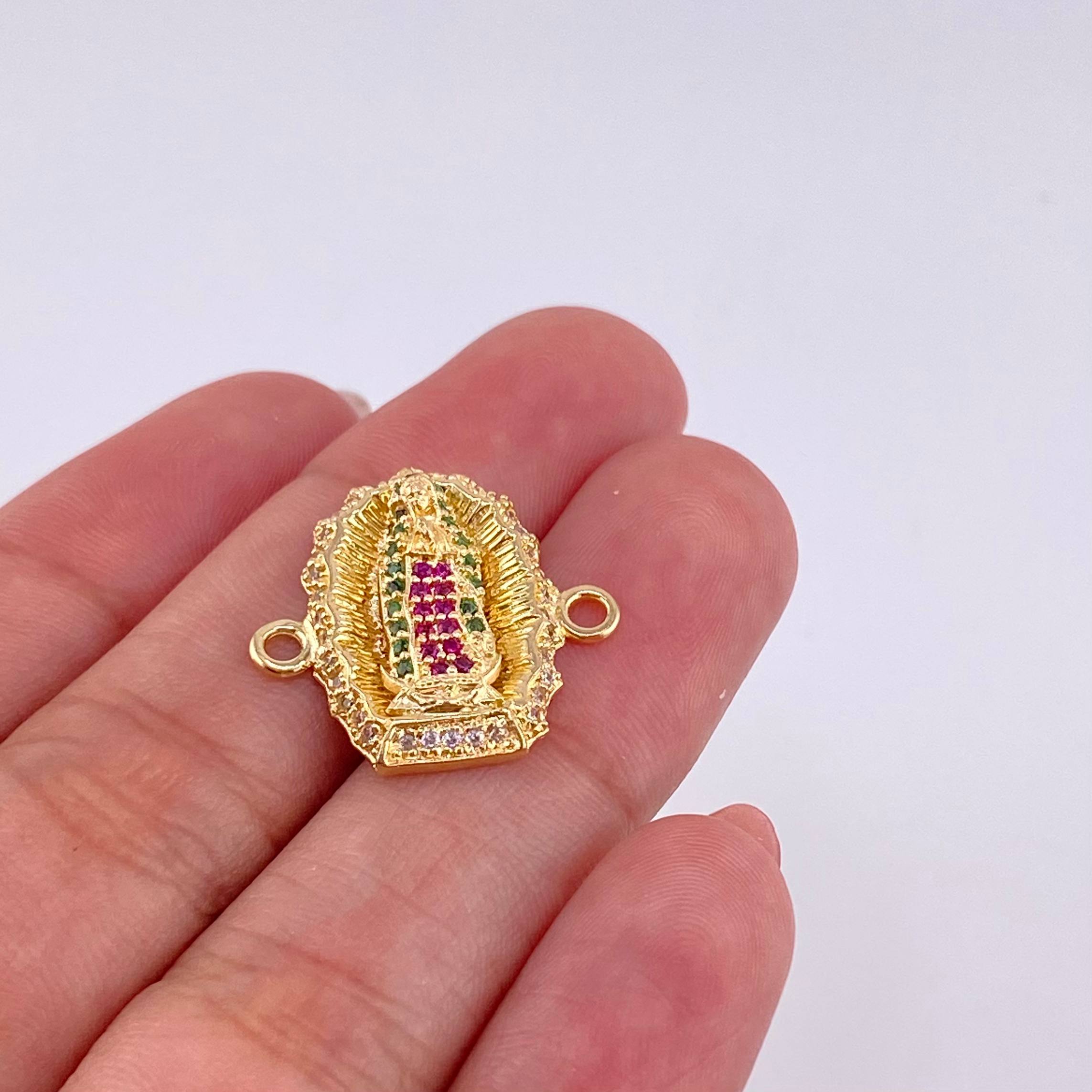 Herraje Virgen de Guadalupe 3.4g / 3/4 in Oro Amarillo 18K