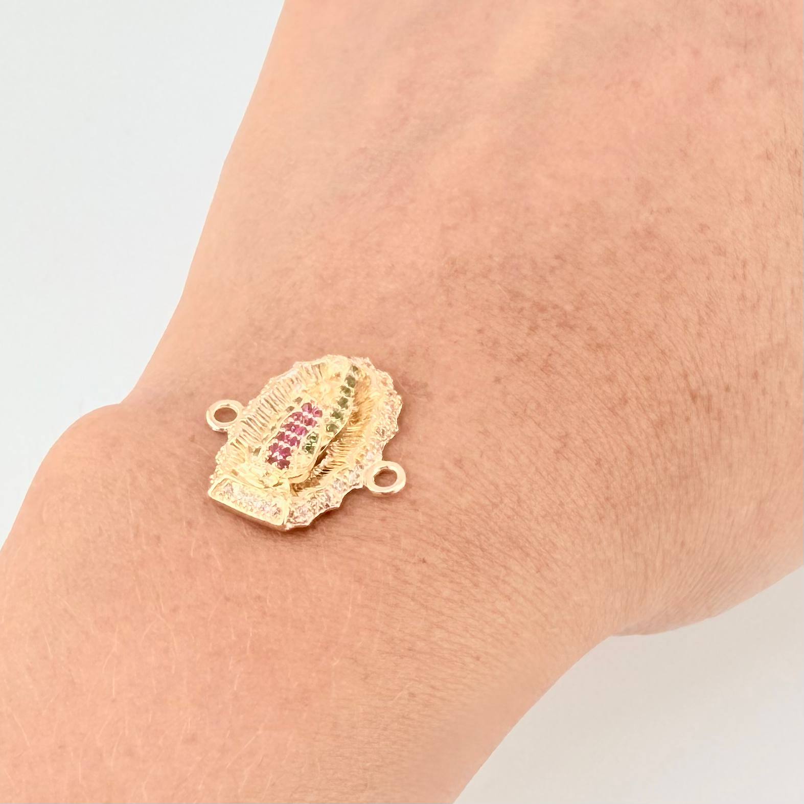 Herraje Virgen de Guadalupe 3.4g / 3/4 in Oro Amarillo 18K
