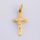 Dije Cruz Cristo San Benito 1g / 1 in Oro Amarillo 18K