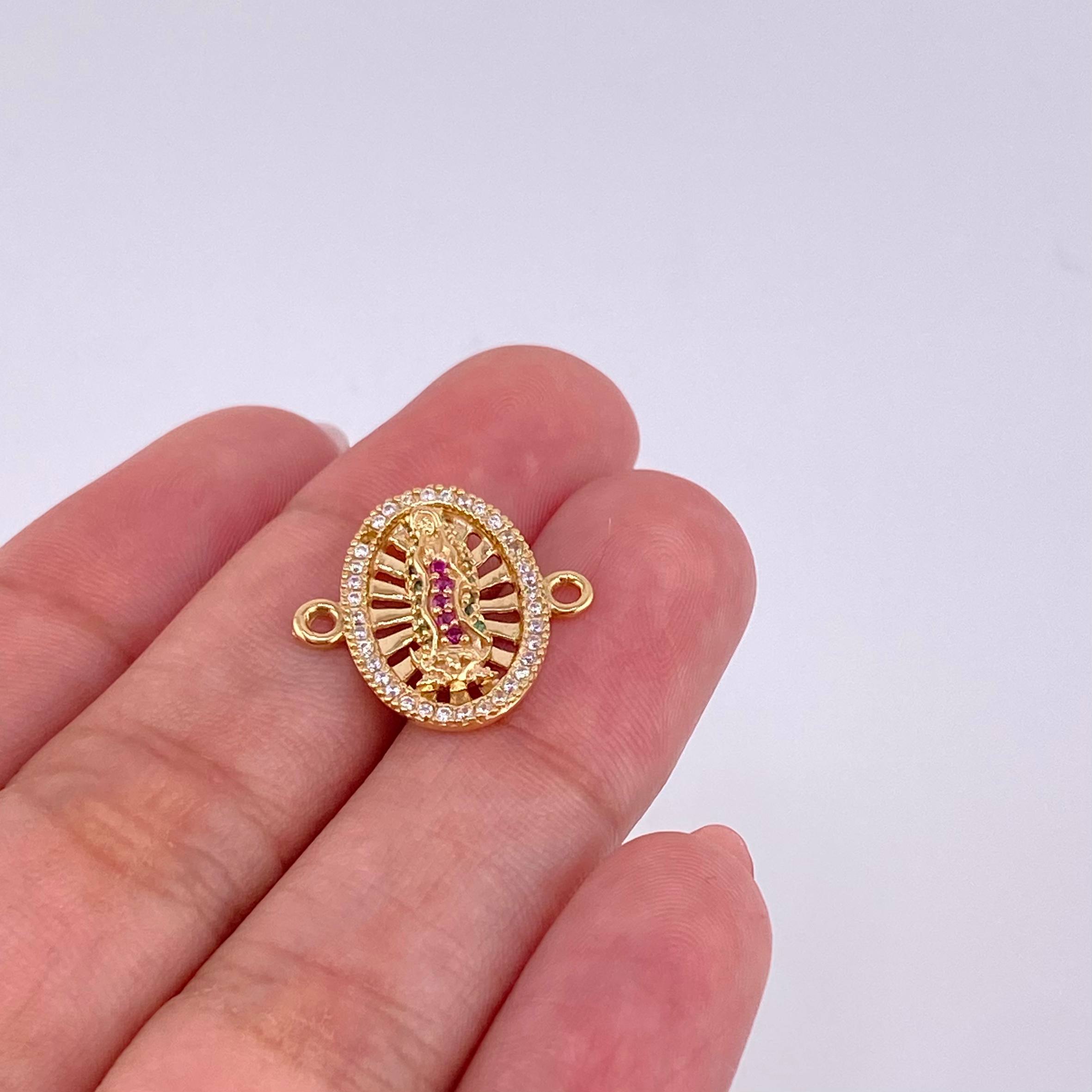 Herraje Virgen de Guadalupe 2.2g / 3/4 in Oro Amarillo 18K