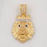 Dije Dije Rostro Leon Corona 3.15g / 1 in Dos Oros Amarillo Blanco 18K
