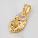 Dije Dije Rostro Leon Corona 3.15g / 1 in Dos Oros Amarillo Blanco 18K