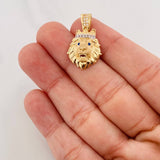 Dije Dije Rostro Leon Corona 3.15g / 1 in Dos Oros Amarillo Blanco 18K