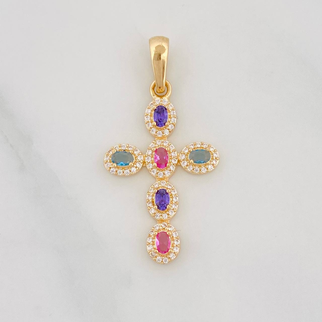 Dije Cruz Tupida 2g / 1 1/4 in Oro Amarillo 18K