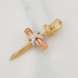Pendant Nail Cross 3.95g / 1 1/2 in Three Golds 18K