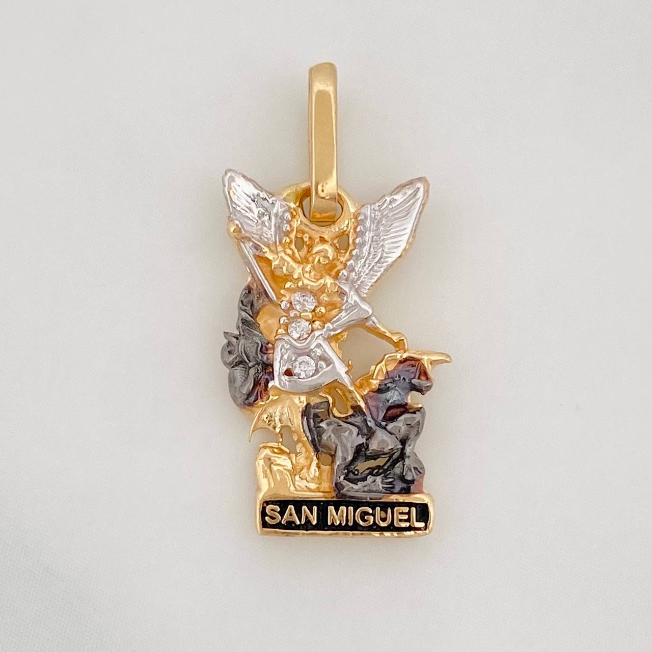 Pendant Saint Michael the Archangel 1.75g / 3/4 in Three Golds 18K