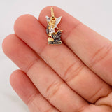 Pendant Saint Michael the Archangel 1.75g / 3/4 in Three Golds 18K