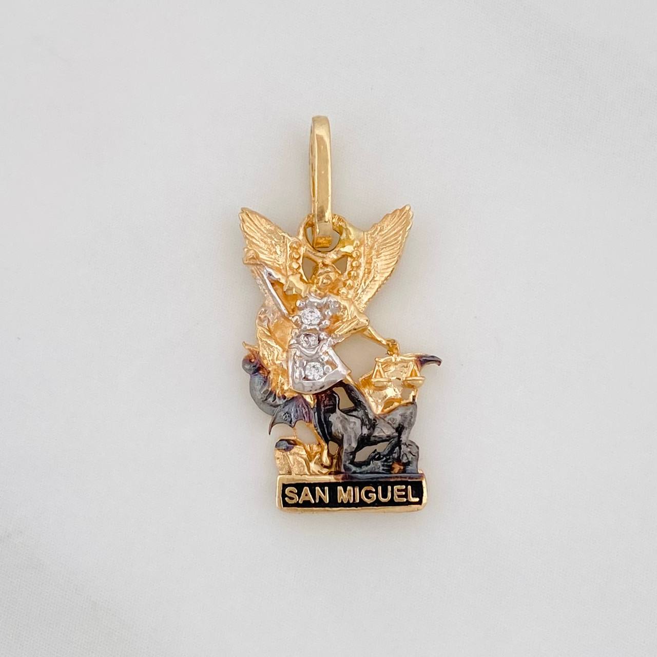 Pendant Saint Michael the Archangel 1.55g / 3/4 in Three Golds 18K
