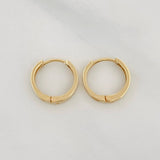 Candongas Carril Liso 1.15g / 1/2 in Oro Amarillo 18K