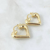 Hoop Earrings Flirty Heart Silhouette 2.85gr / 1.0in / 18K Gold +4©