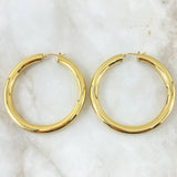 Hoop Earrings Smooth Bulky Hoop 4.85gr / 2.2in / 18K Gold +4 (Offer)