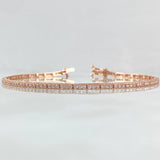 Pulso Tennis 4.3gr / 18cm / 1.8mm Circones Blancos Oro Rosa +4 18K *