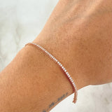 Pulso Tennis 4.3gr / 18cm / 1.8mm Circones Blancos Oro Rosa +4 18K *