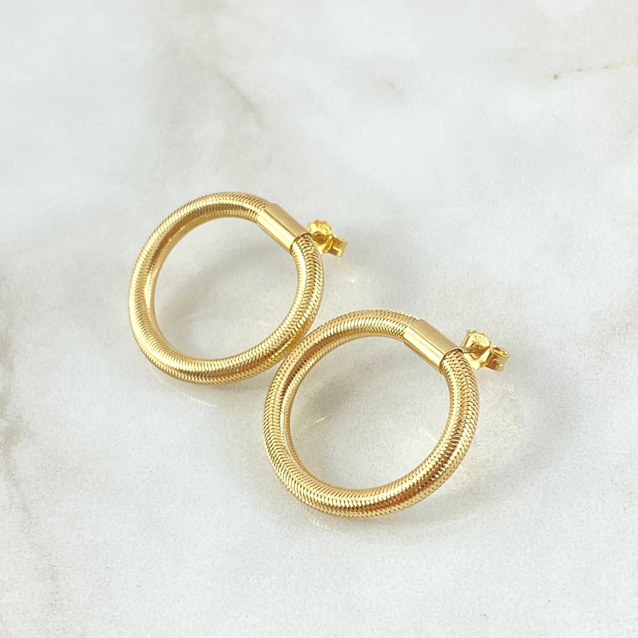 Topos Aro Recticulado 1.8gr / 2.4cm / Oro Amarillo +4 18K