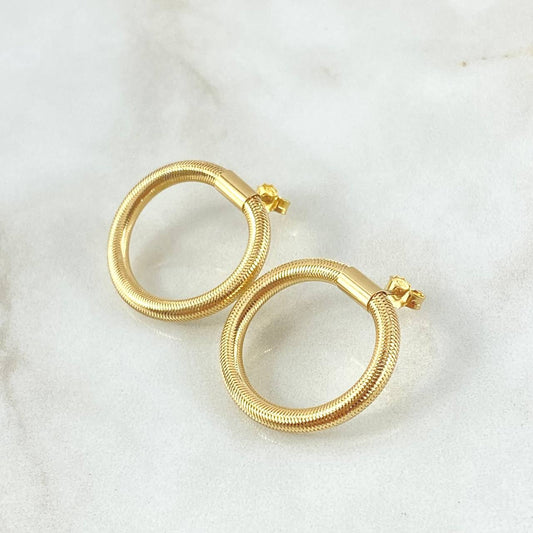 Topos Aro Recticulado 1.8gr / 2.4cm / Oro Amarillo +4 18K