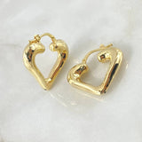 Hoop Earrings Flirty Heart Silhouette 2.85gr / 1.0in / 18K Gold +4©