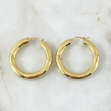 Candongas Aro Liso Abultado 3.3gr / 3.7cm / Oro Amarillo +4 18K