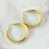 Hoop Earrings Wavy Thick Line 6.35gr / 1.7in / 18K Gold +4$