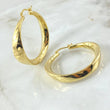 Hoop Earrings Wavy Thick Line 6.35gr / 1.7in / 18K Gold +4$