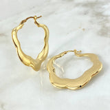 Hoop Earrings Coral Marina 5gr / 1.6in / 18K Gold +4$