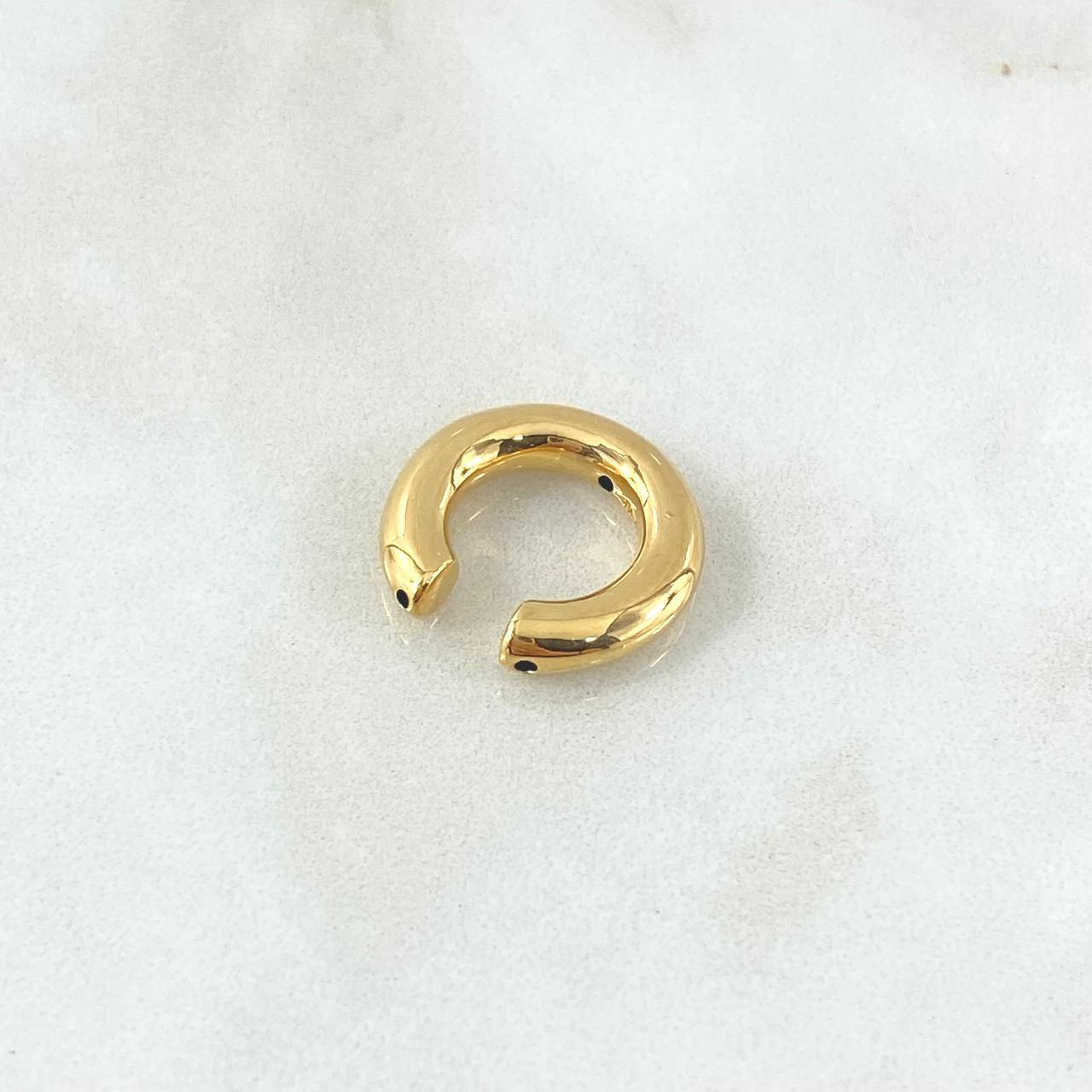 Piercing Earcuff Liso 0.95gr / 1.7cm / 3.4mm Oro Amarillo +4 18K (Joya)