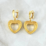 Hoop Earrings Engraved Heart Silhouette 5.9gr / 1.5in / 18K Gold +4©
