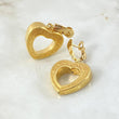 Hoop Earrings Engraved Heart Silhouette 5.9gr / 1.5in / 18K Gold +4©