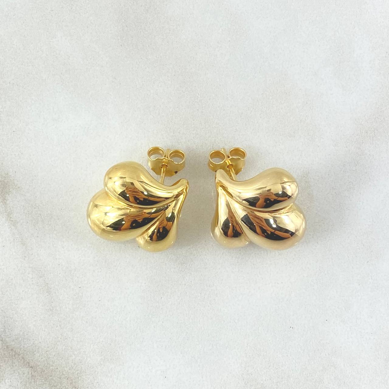 Topos Flor Delis Abultada 3.1gr / 2cm / Oro Amarillo +4 18K *