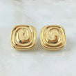 Stud Earrings Maya Spiral Square 3.4gr / 0.8in / 18K Gold +4$