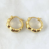 Hoop Earrings Shell Clam 6.3gr / 1.0in / 18K Gold +4$