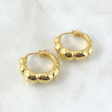 Hoop Earrings Shell Clam 6.3gr / 1.0in / 18K Gold +4$