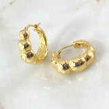 Hoop Earrings Shell Clam 6.3gr / 1.0in / 18K Gold +4$