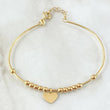 Hoop Pendant Bracelet Balls 3.8gr / 6.7-7.1in / 3mm Smooth Heart 18K Gold +4©
