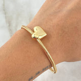 Pulso Aro Reticulado Corazon 2.3gr / 18cm-20cm / 3mm Oro Amarillo +4 18K ©