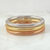 Pulso Trio Aros Reticulados 4.4gr / 14cm-16cm / 4mm Tres Oros +4 18K ©