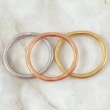 Pulso Trio Aros Reticulados 4.4gr / 14cm-16cm / 4mm Tres Oros +4 18K ©