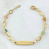Pulso Bebé Placa Ojos Estrellados Misticos 2.95gr / 13.5cm-15cm / Oro Amarillo +4 18K ©