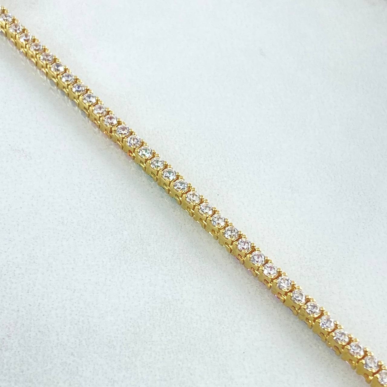 Bracelet Double-Sided Bracelet 8.35gr / 7.5in / 2.2mm Multicolor Zirconia 18K Gold +4©